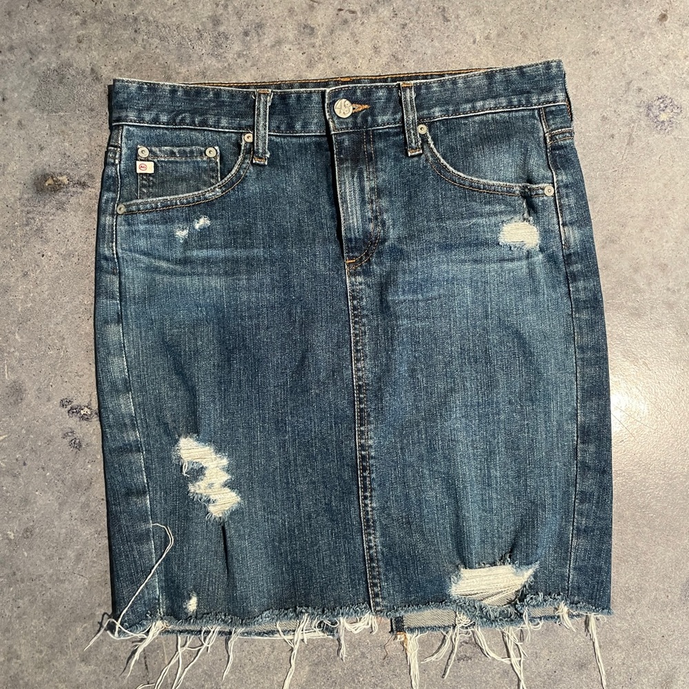 AG Denim Pencil Midi Skirt